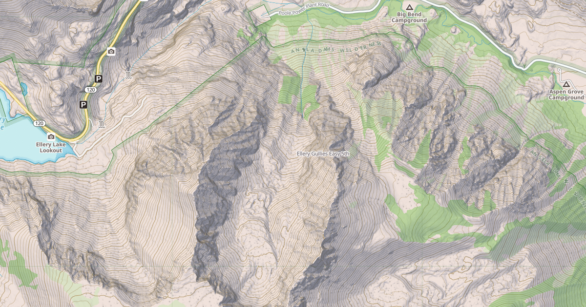 Map preview of Ellery Gullies