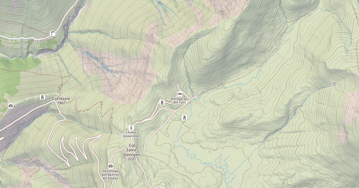 Map preview of Refuge du Rif Tort