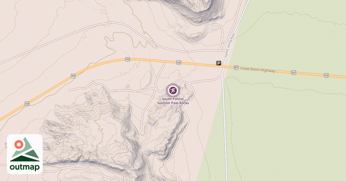 Map of South Pahroc Summit Pass Rocks