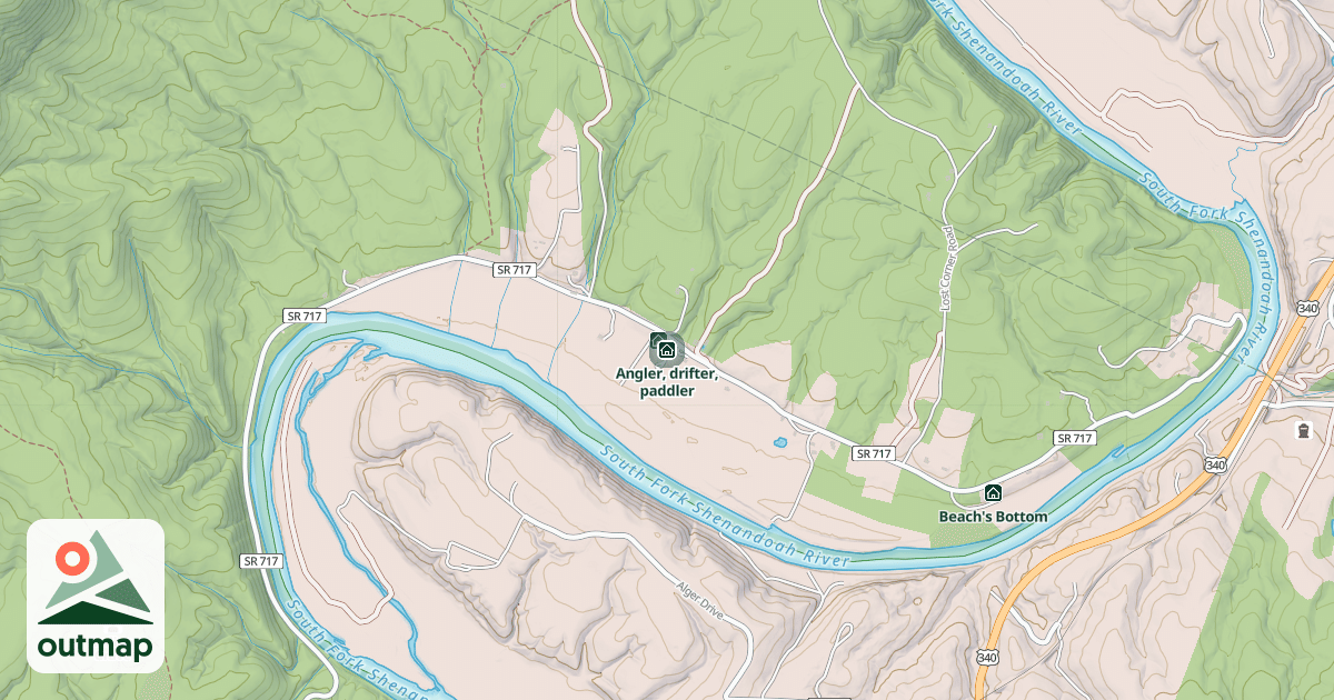 Map of Angler, drifter, paddler