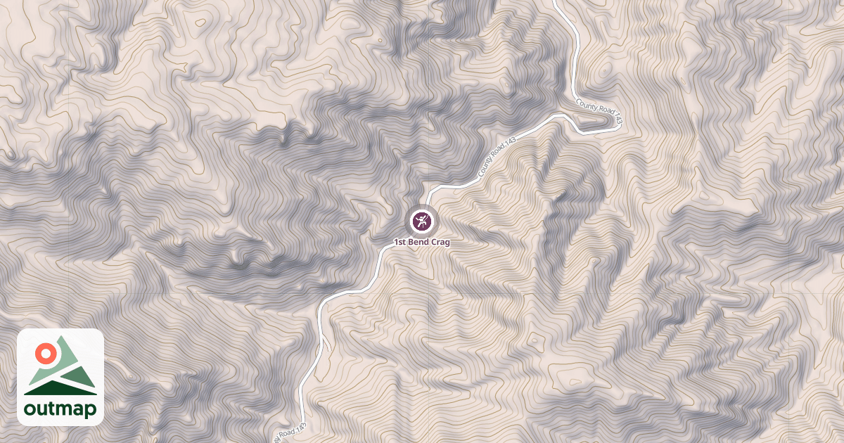 Map of 1st Bend Crag