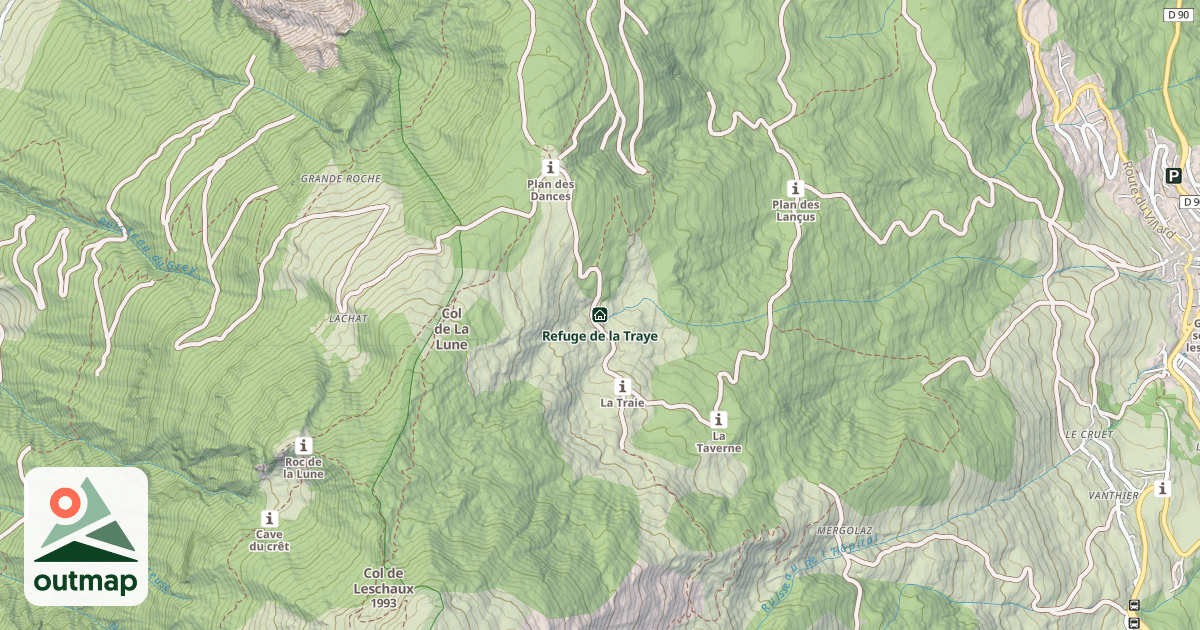 Map of Refuge de la Traye