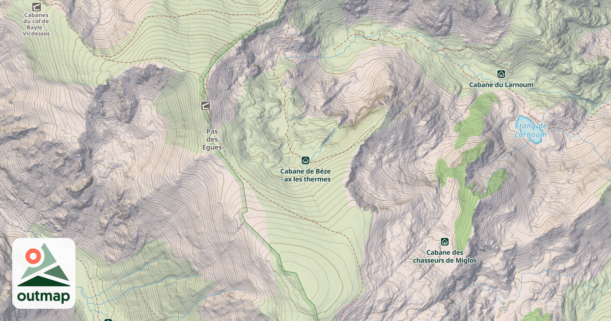 Map of Cabane de Béze - ax les thermes