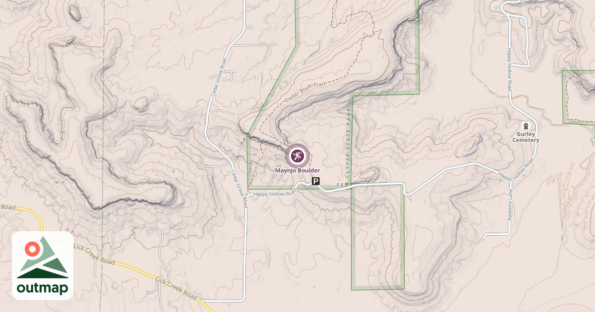 Map of Maynjo Boulder
