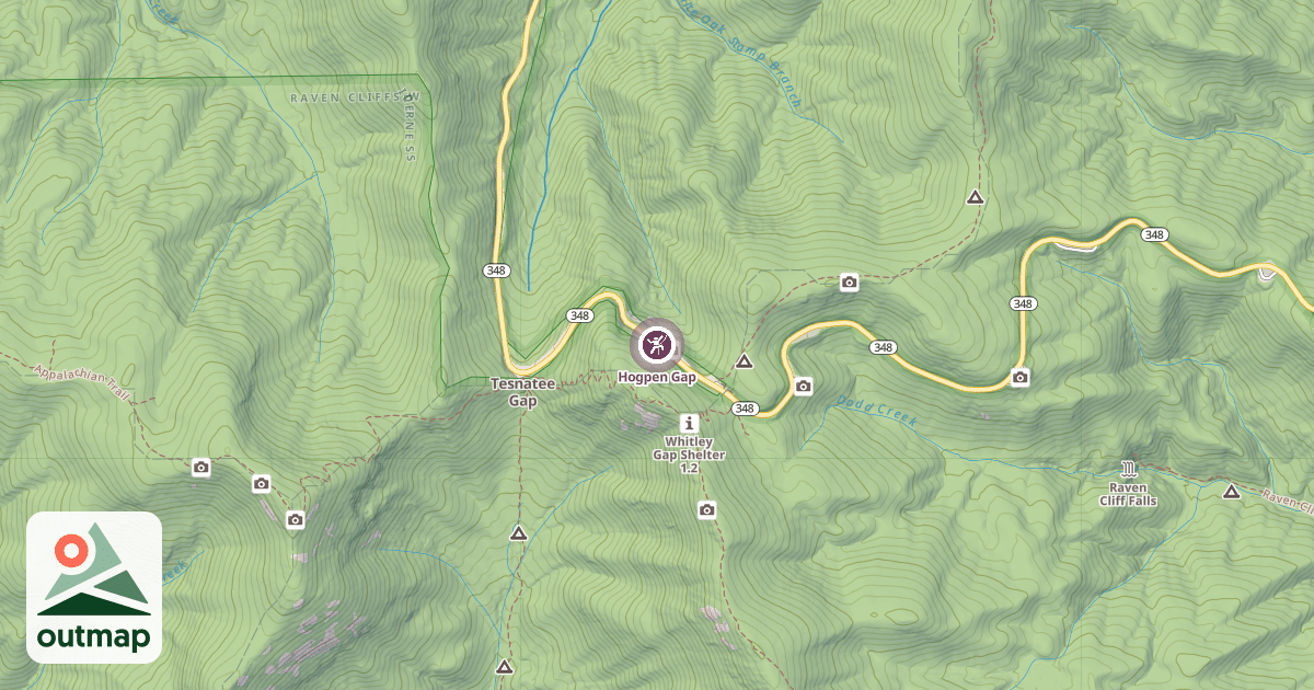 Map of Hogpen Gap