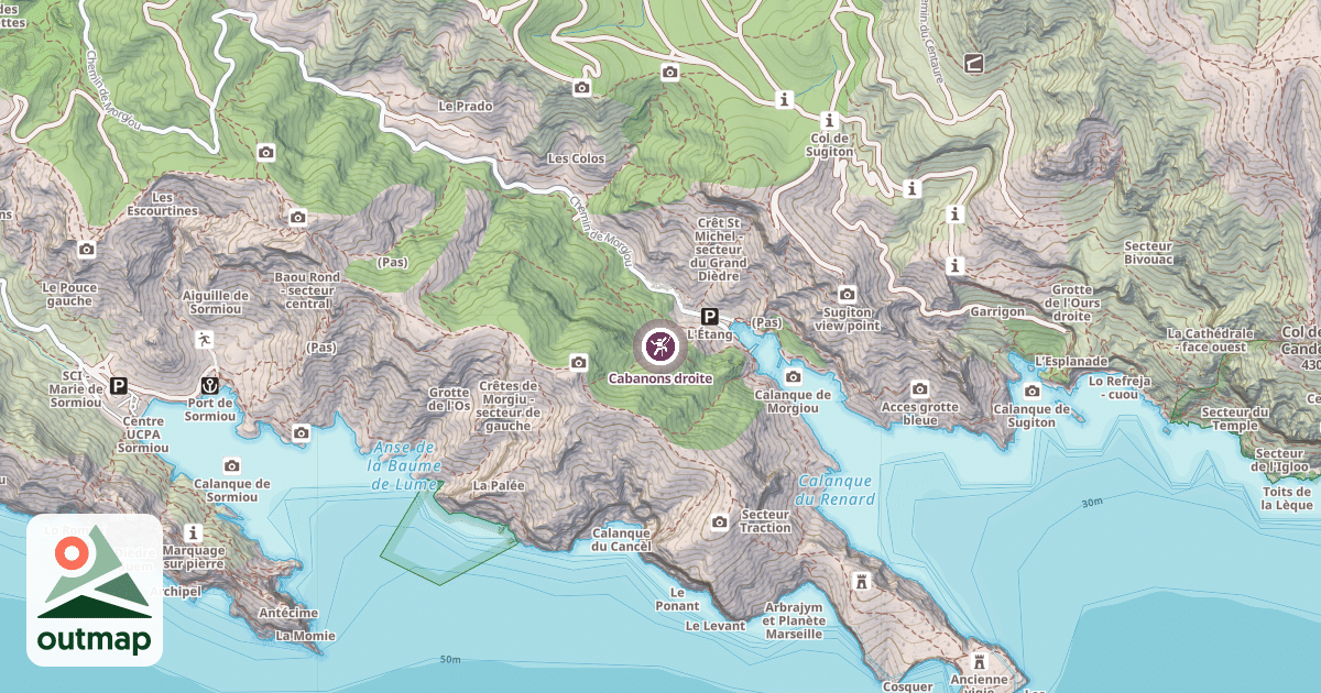 Map of Cabanons droite