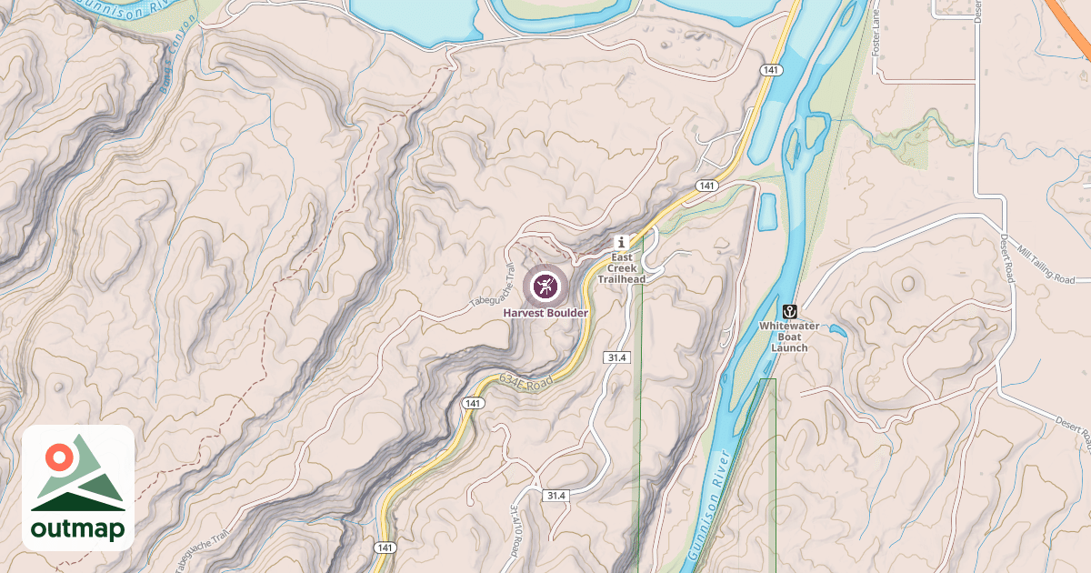 Map of Harvest Boulder