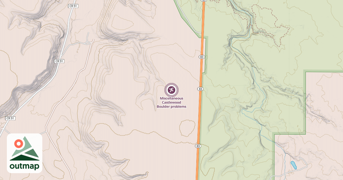 Map of Miscellaneous Castlewood Boulder problems
