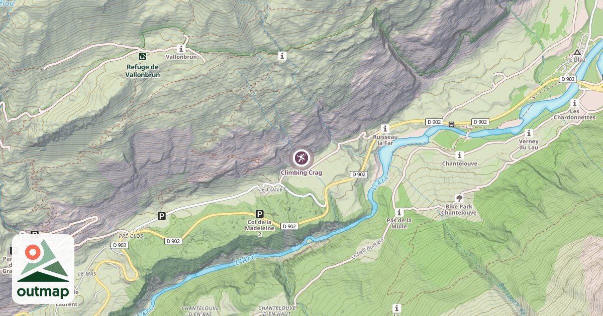 Map of Climbing Crag