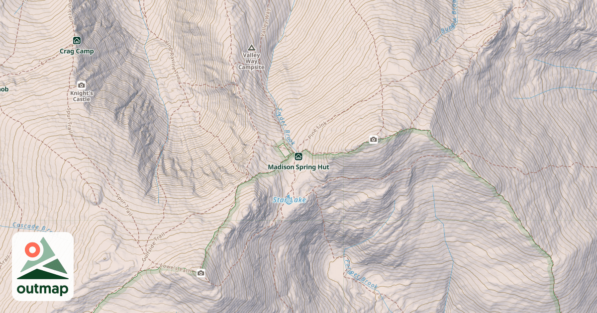 Map of Madison Spring Hut