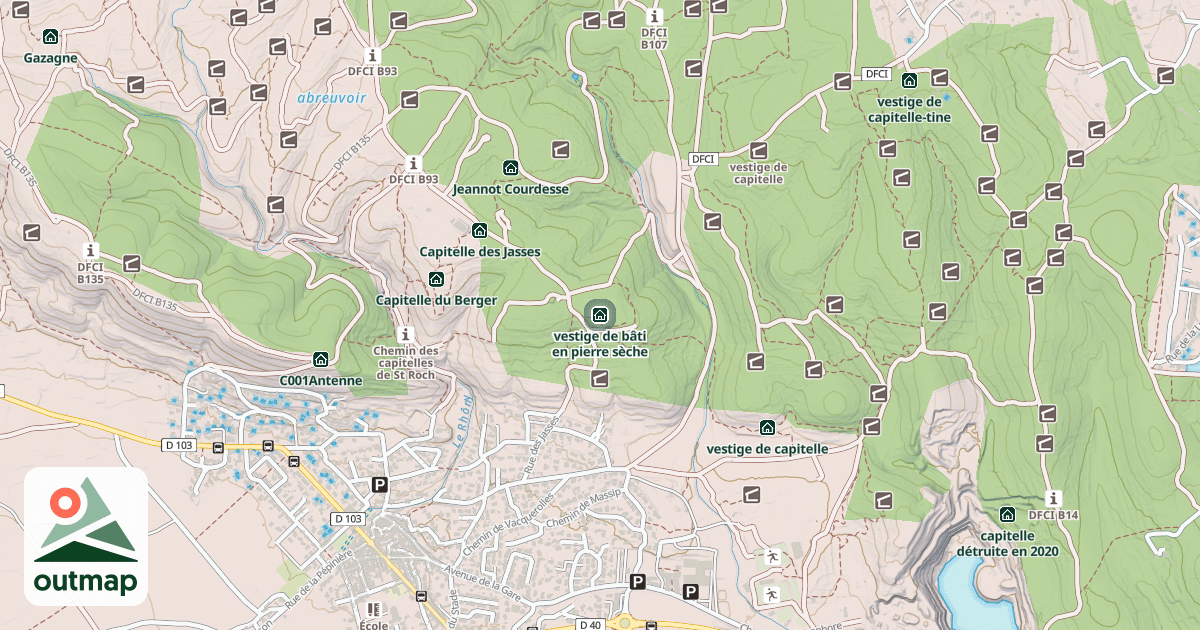 Map of vestige de bâti en pierre sèche
