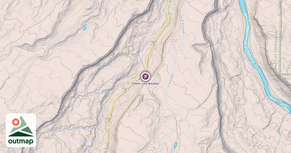 Map of Power Line Boulder