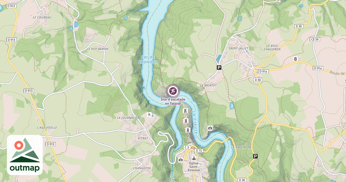 Map of Site d'escalade en falaise