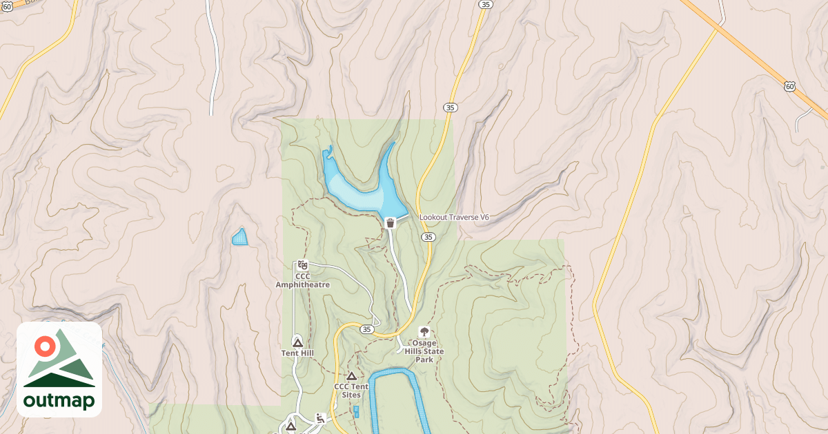 Map of Lookout Traverse in Osage