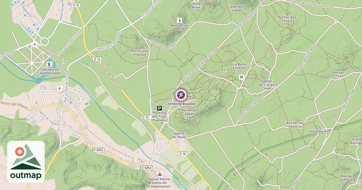 Map of Climbing Boulder