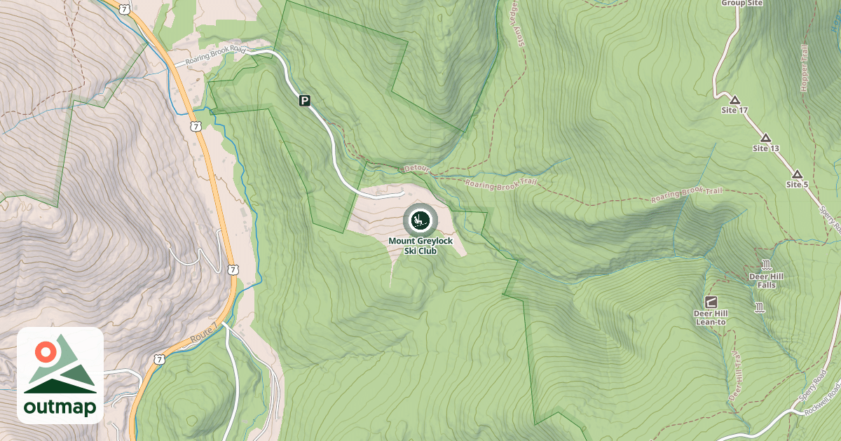 Map of Mount Greylock Ski Club