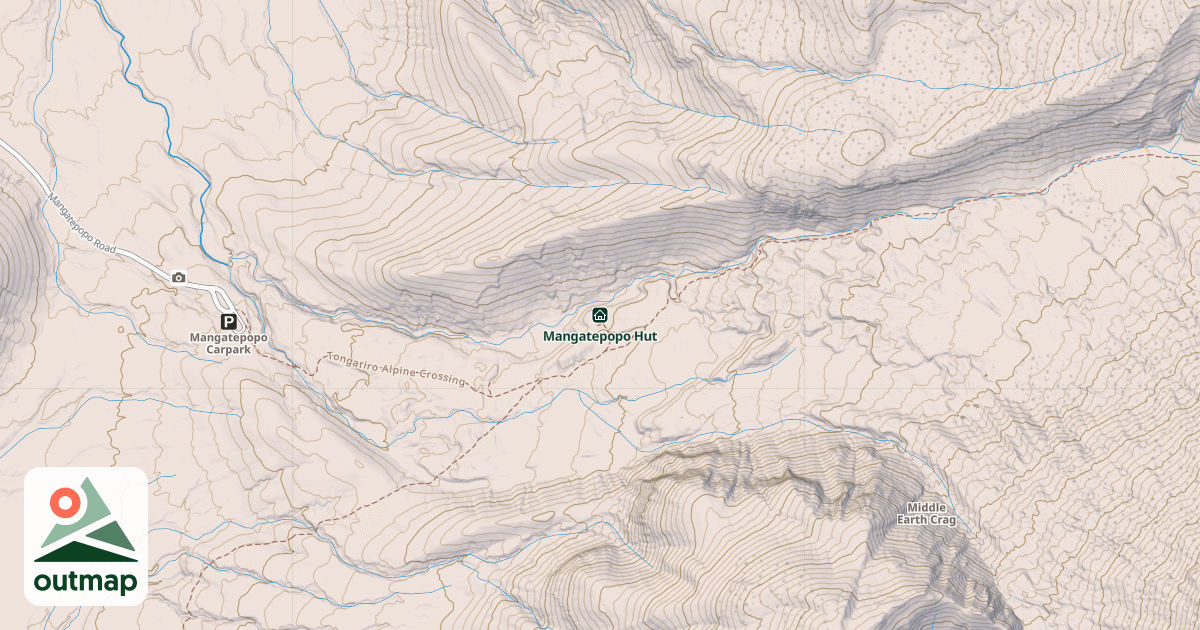 Map of Mangatepopo Hut