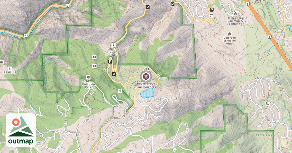 Map of Beaverbrook Trail Boulders