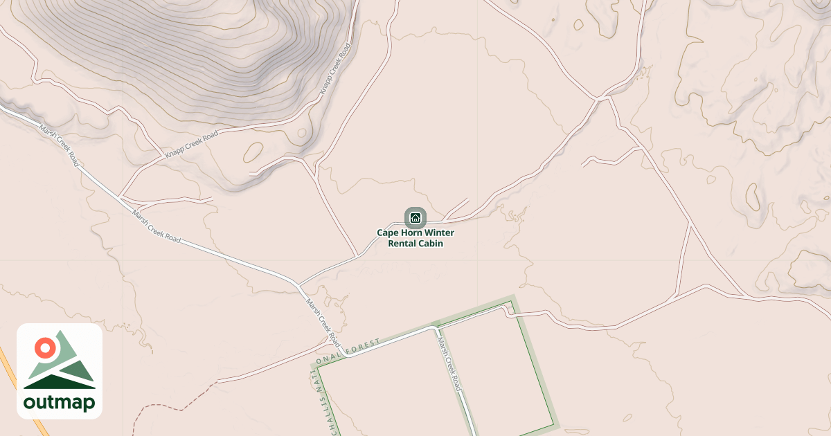 Map of Cape Horn Winter Rental Cabin