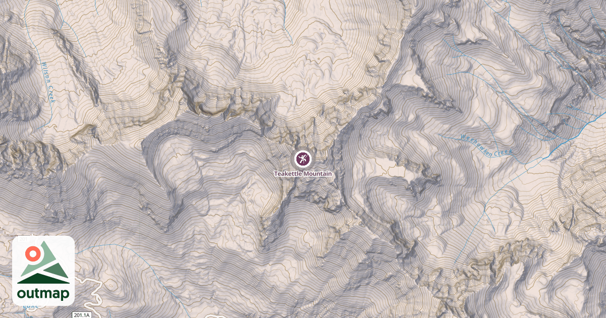 Map of Teakettle Mountain