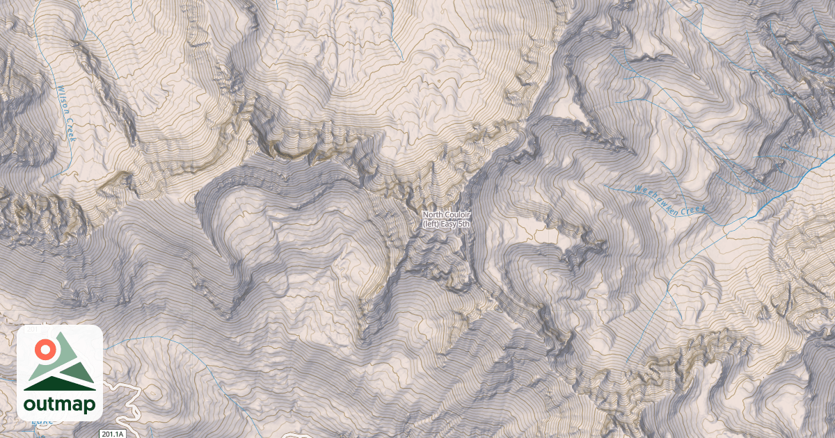 Map of North Couloir (left)