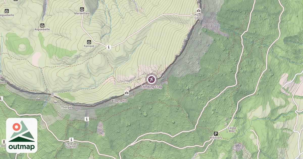 Map of Climbing Crag