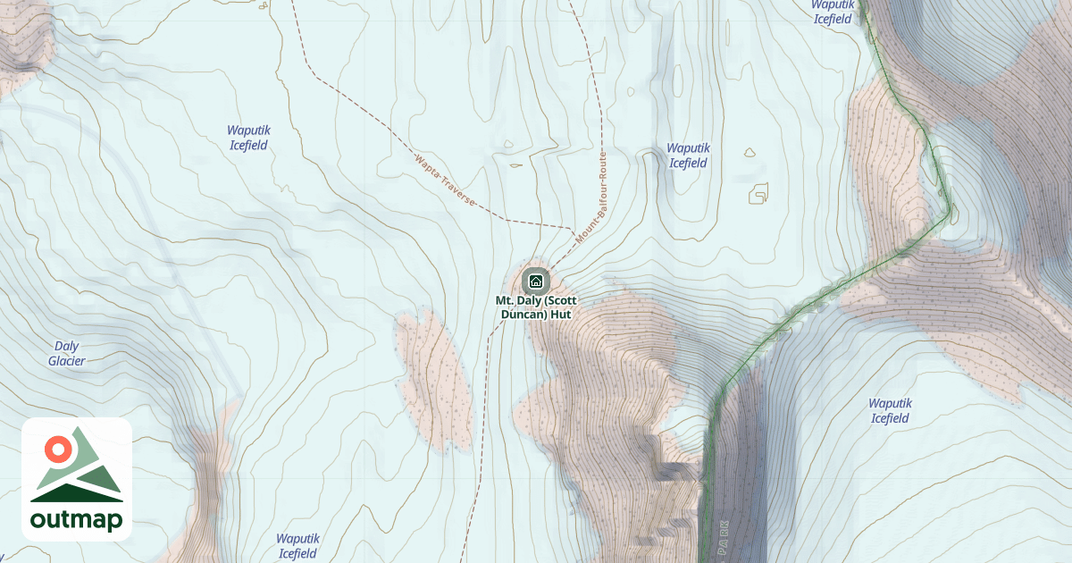 Map of Mt. Daly (Scott Duncan) Hut
