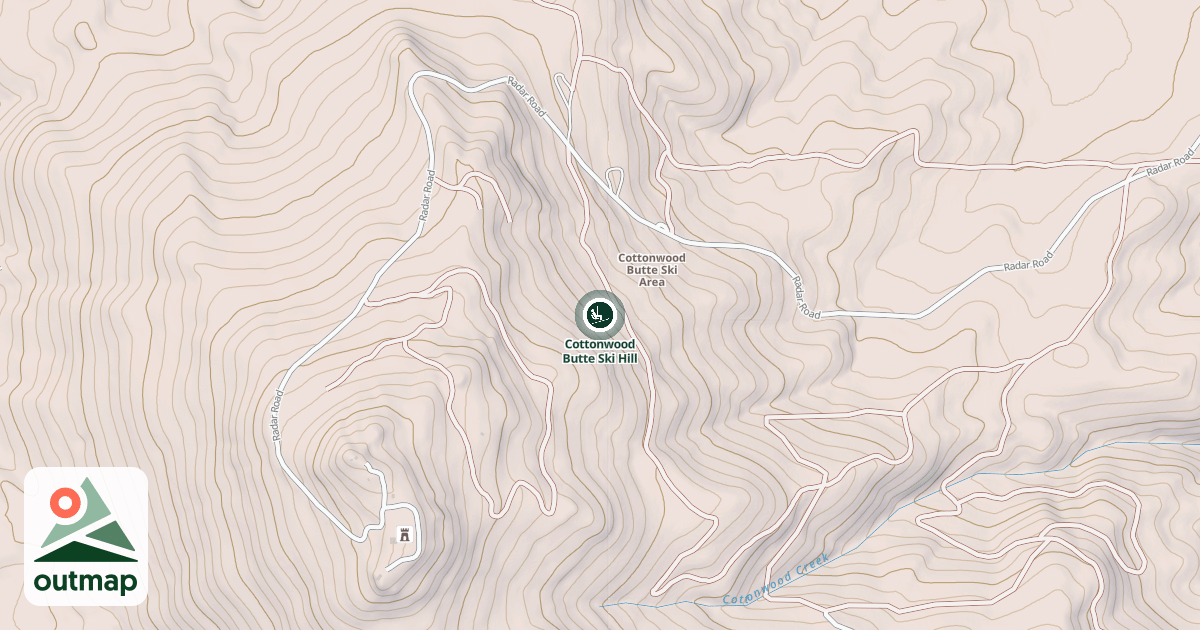 Map of Cottonwood Butte Ski Hill