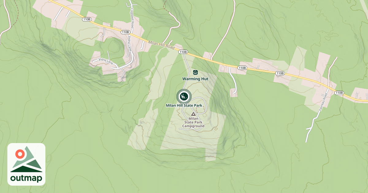 Map of Milan Hill State Park
