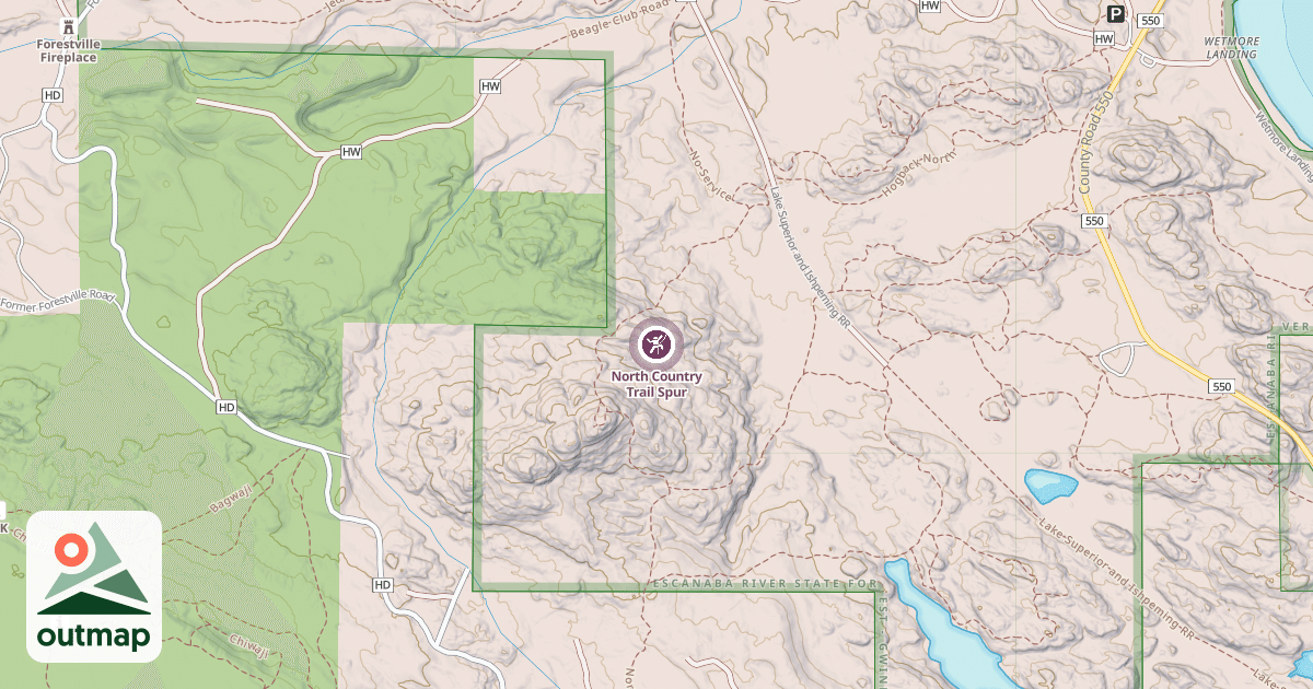 Map of North Country Trail Spur