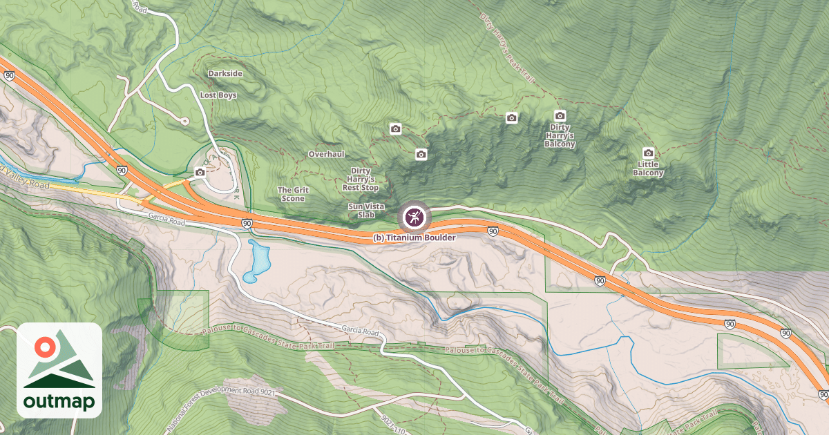 Map of (b) Titanium Boulder