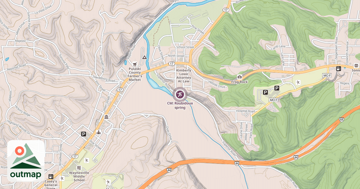 Map of CM: Roubidoux spring