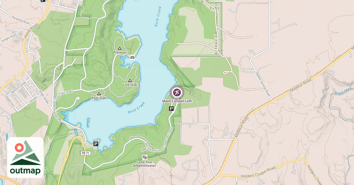 Map of Main Canyon Left