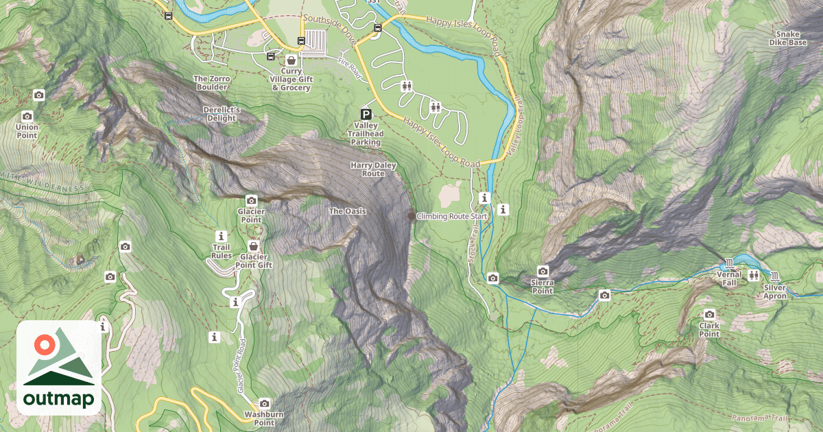 Map of Climbing Route Start