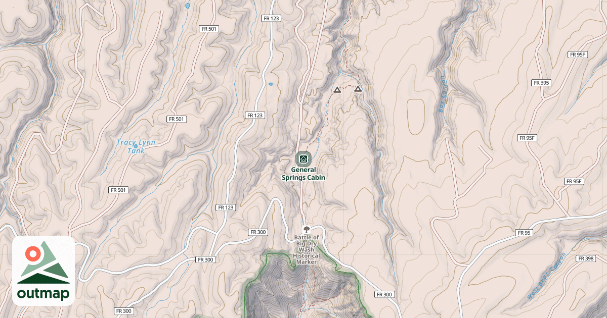 Map of General Springs Cabin
