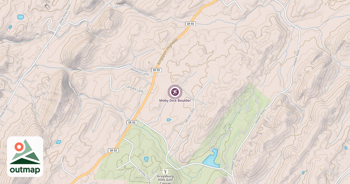 Map of Moby Dick Boulder
