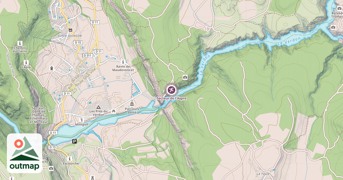 Map of Secteur de l'Aspre