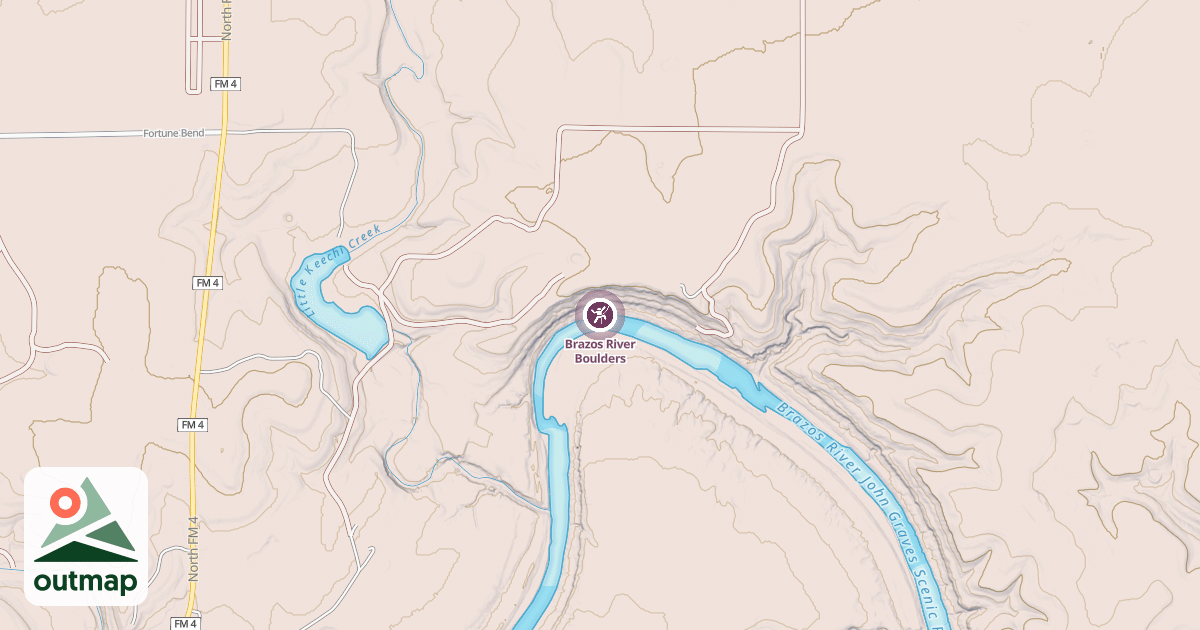 Map of Brazos River Boulders