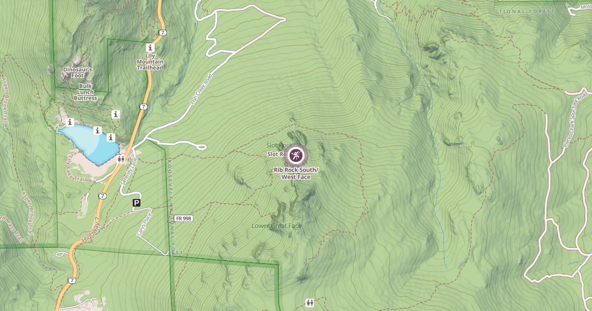 Map preview of Rib Rock South/West Face