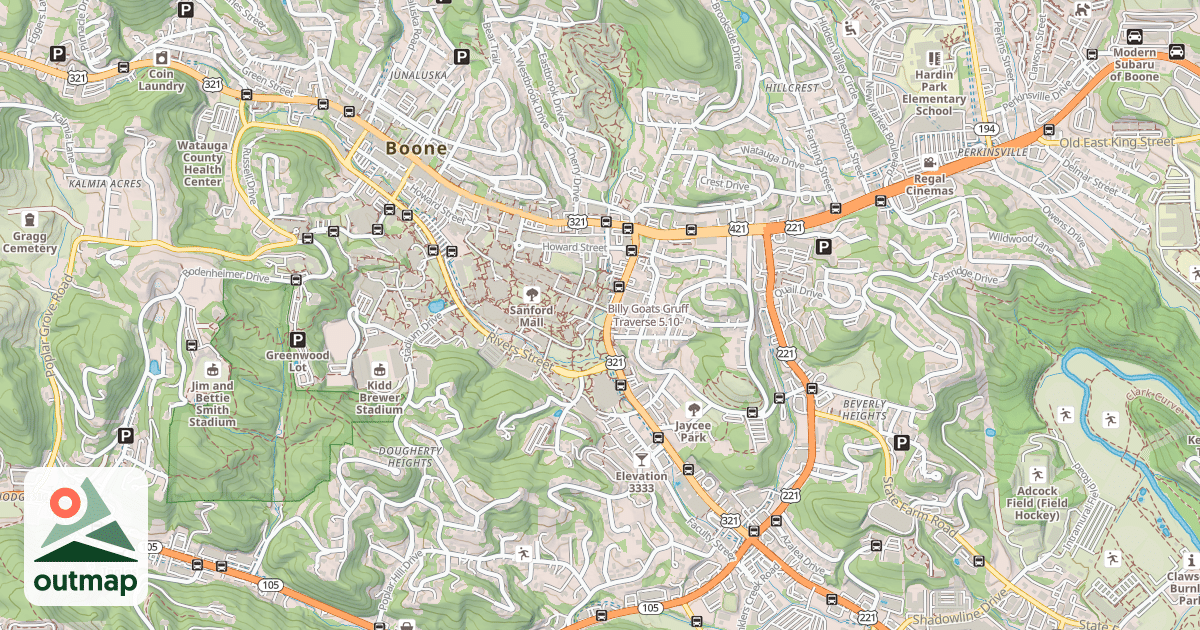 Map of Billy Goats Gruff Traverse