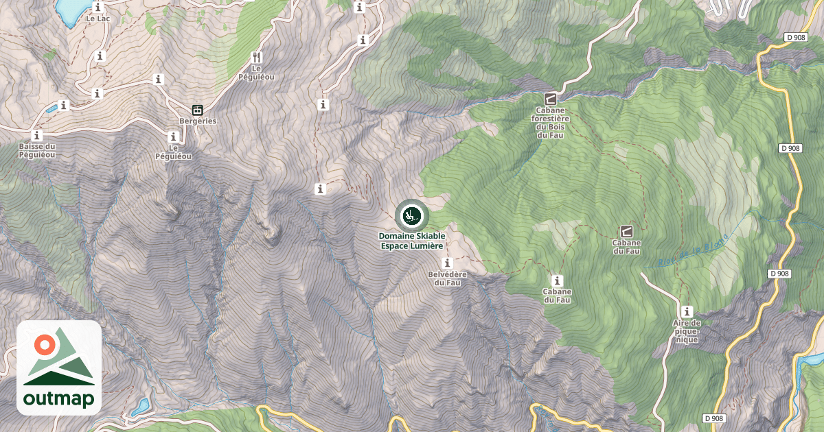 Map of Domaine Skiable Espace Lumière