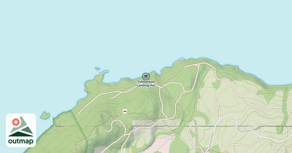 Map of Fiddlehead Landing Hut
