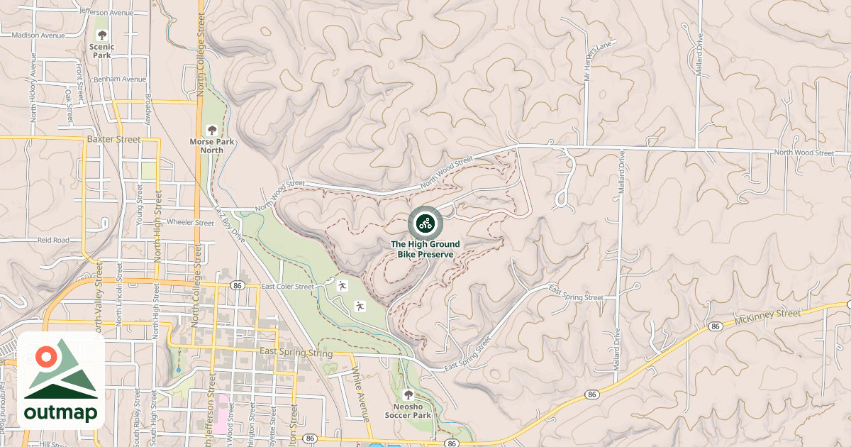 Map of The High Ground Bike Preserve