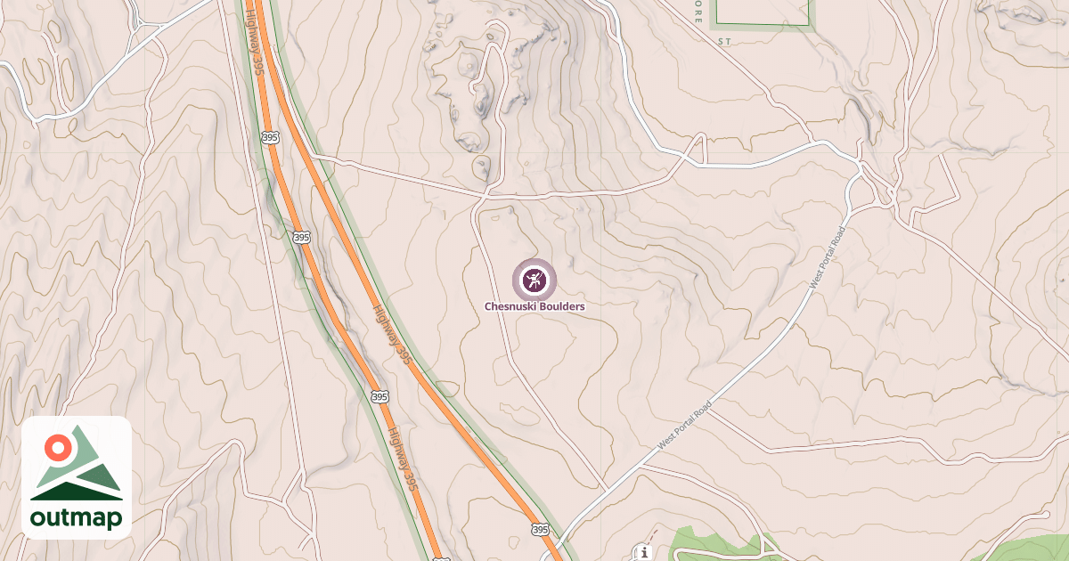 Map of Chesnuski Boulders