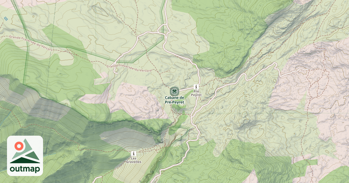 Map of Cabane de Pré-Peyret