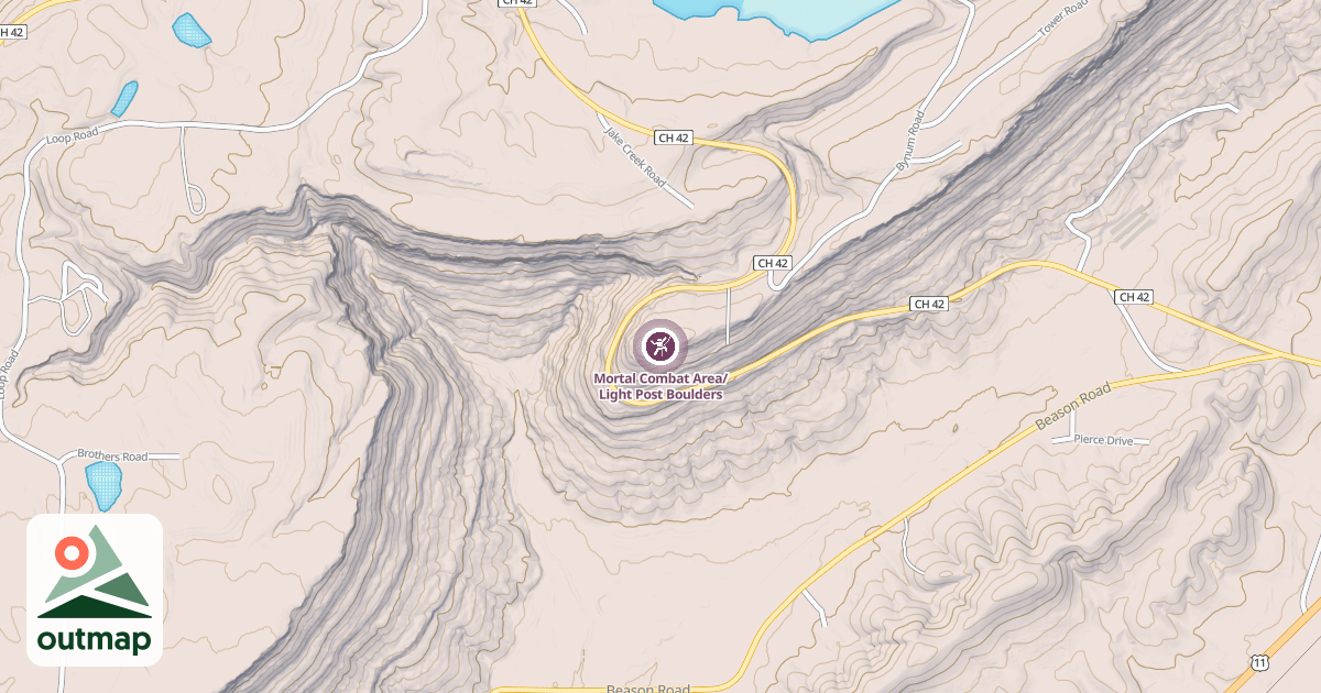 Map of Mortal Combat Area/ Light Post Boulders