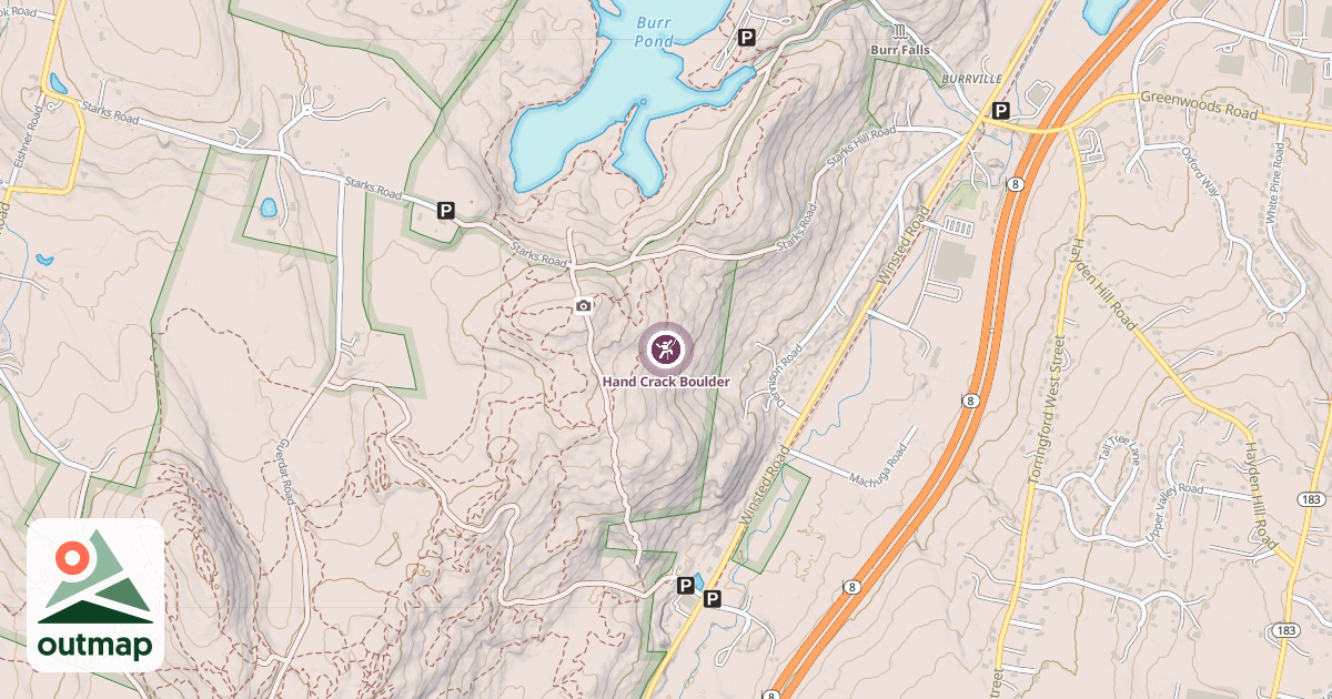 Map of Hand Crack Boulder