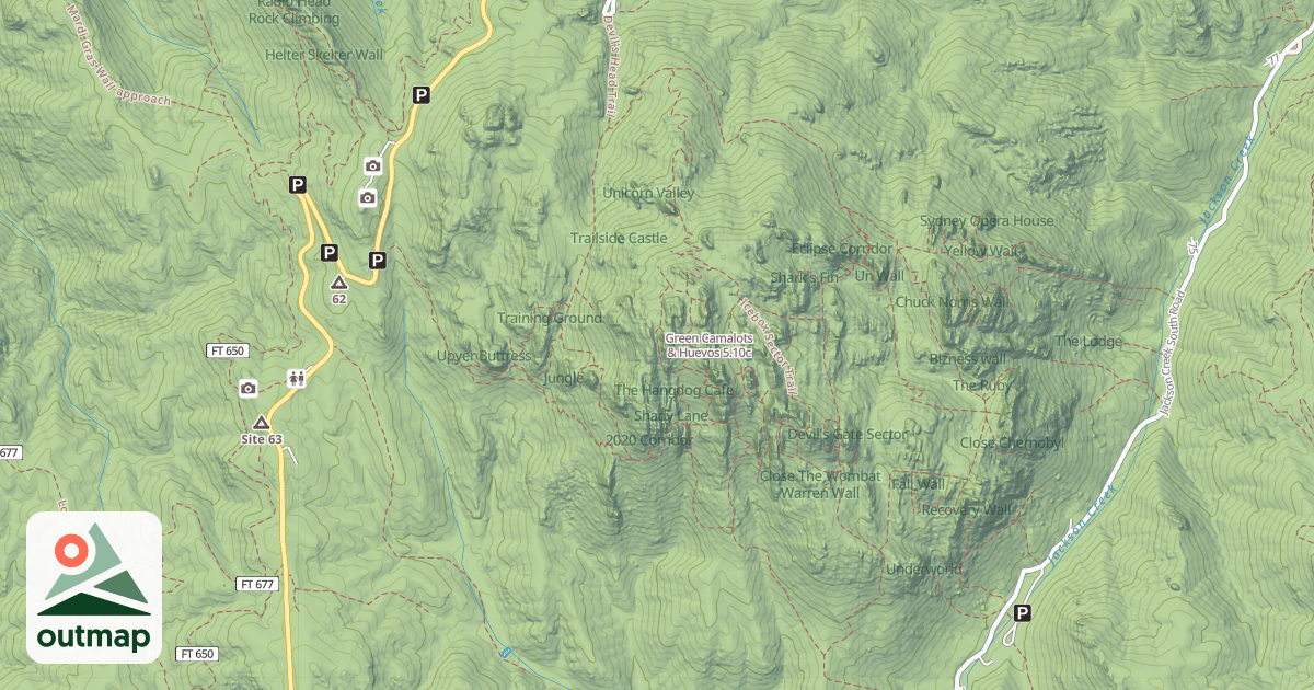Map of Green Camalots & Huevos