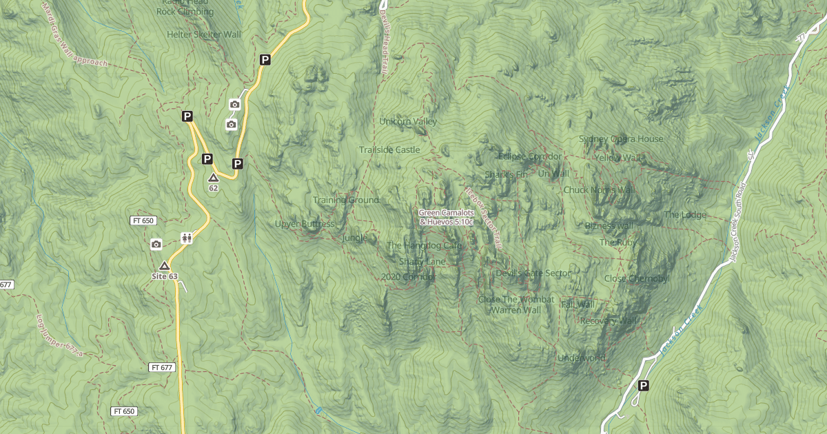 Map preview of Green Camalots & Huevos