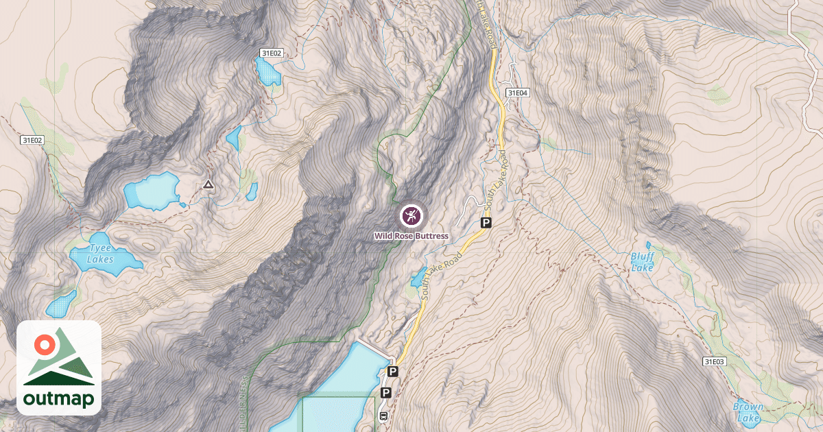 Map of Wild Rose Buttress